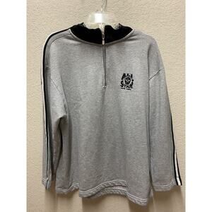 Vintage Mens All Star Cafe New York Grey Mock Neck Medium Made In USA 90s Zip